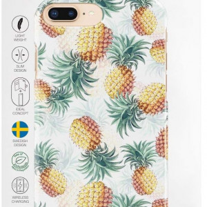 Husa de telefon pentru iPhone 8 Plus/ 7 Plus/ 6 Plus/ 6s Plus IDEAL OF SWEDEN, piele PU, model ananas, multicolor