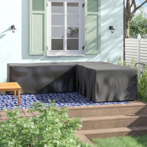 Husa impermeabila pentru mobila de terasa, Negru, 70 x 235 x 100 cm - Img 2