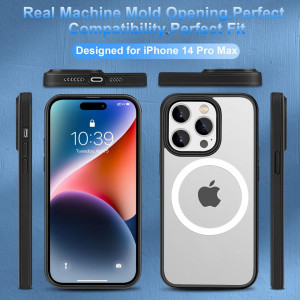 Husa magnetica pentru iPhone 14 MAX UNDEUX, piele PU, negru, 6,7 inchi - Img 3
