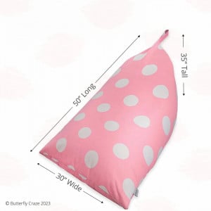 Husa pentru Bean Bag Butterfly, panza/bumbac, alb/roz deschis, 76,2 x 127 x 88,9 cm