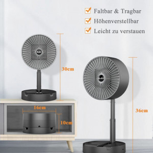 Incalzitor cu ventilator Kouric, metal/plastic, negru, 16 x 30/36 cm, 600W - Img 6
