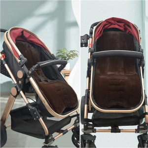 Insertie de scaun pentru carucior bebelus Miracle Baby, plus, maro, 35 x 78 cm - Img 4