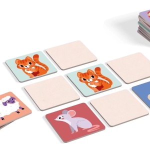 Joc educational pentru copii, Animale Memo, KuKiKuk Efko, 24 perechi, 12 piese mari, carton gros, animatii colorate haioase, varsta 2-6 ani - Img 3