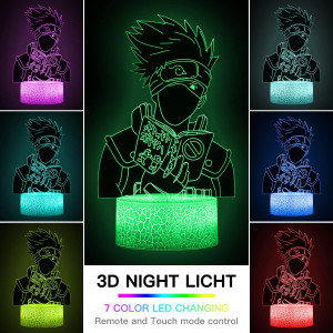 Jucarie lumina de noapte 3D cu telecomanda Guotopjia, 16 culori, LED, 19 x 15 cm - Img 5