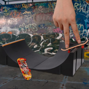 Jucarie skateboard si rampa MOMSIV, ABS, multicolor - Img 3
