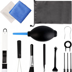 Kit de accesorii pentru curatare laptop/PC Ytesky, plastic/metal/textil, multicolor, 14 piese