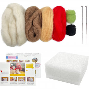 Kit de accesorii pentru impletit Wool Queen, model arici, lana/metal/spuma, multicolor, 9 piese - Img 1
