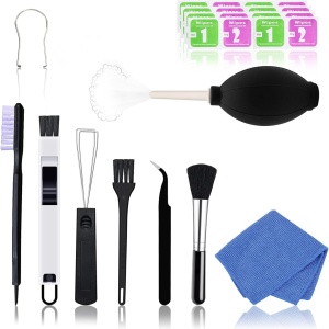 Kit pentru curatarea tastaturii Aocii, nailon/plastic, multicolor, 17 piese