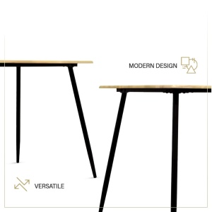 Kiwari Brik masa dining/birou, MDF/metal, 110x70x75cm, 10.1kg, capacitate 30kg, stil contemporan, lemn natural/negru - Verificat A · Re-Bloom - Img 5
