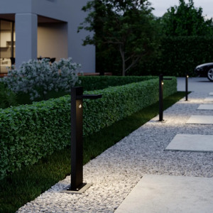 Lampa pentru gradina Silvan, LED, cu senzor de miscare, aluminiu/plastic, gri grafit, 18 x 18,7 x 65 cm - Img 7