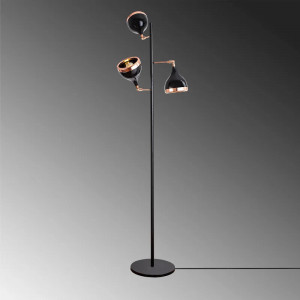 Lampadar Albie, 3 lumini, metal, negru/auriu, 52 x 163 cm