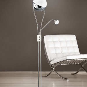 Lampadar Chris, LED, metal, argintiu/alb, 30 x 180 cm