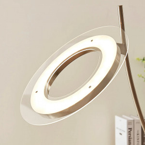 Lampadar Darion, LED, metal/sticla, transparent/argintiu, 31 x 41,7 x 180 cm - Img 4