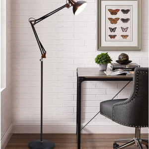 Lampadar Depuley, metal/plastic, negru/cupru, 29 x 170 cm - Img 3