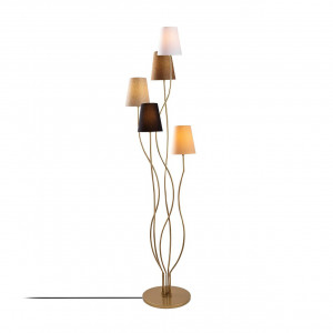 Lampadar Okamoto, 5 lumini, metal/textil, multicolor, 44 x 44 x 160 cm