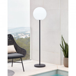 Lampadar Rubicon, LED, metal/sticla, alb/negru, 35 x 155 cm