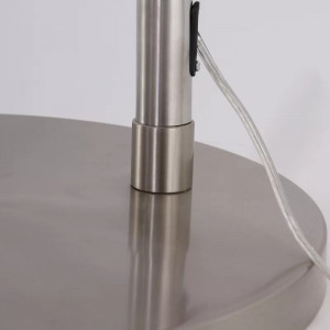 Lampadar Sakamoto, metal/textil, argintiu/gri, 230 x 205 x 40 cm