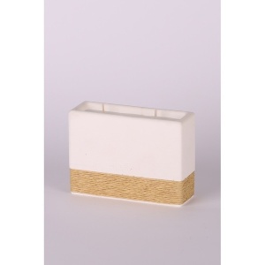 Lumanare din lemn de santal Re-Bloom, realizata din beton alb si franghie, 11,5 cm, Resigilat, Grad A - Img 2