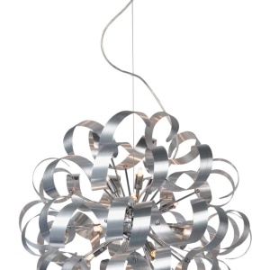 Lustra tip pendul Ambient Curly, LED, metal, crom, 60 x 330 cm