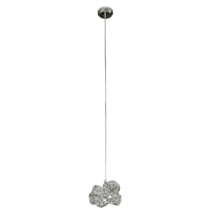 Lustra tip pendul Azzardo, metal/cristal, argintiu, 15 x 18 x 120 cm