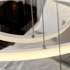 Lustra tip pendul Ezana, LED, metal/plastic, alb, 80 x 150 cm - Img 4