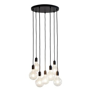 Lustra tip pendul Phinney, 7 lumini, metal, negru, 3,5 x 40 x 260 cm