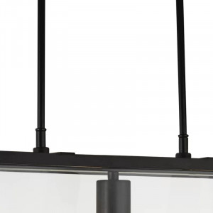 Lustra tip pendul Villeroux, 3 lumini, metal/sticla, transparent/negru, 43 x 65 x 100 cm
