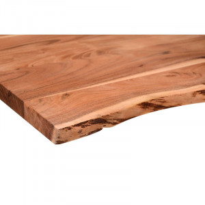 Masa Carson, lemn masiv/metal, maro/negru, 90 x 180 x 76 cm - Img 3