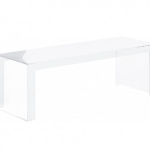 Masa de cafea Invisible, alb/transparent, 120 x 40 x 40 cm - Img 1