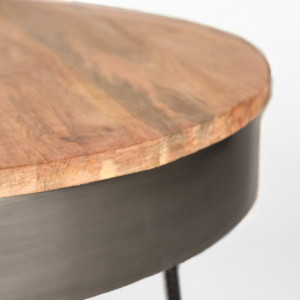 Masa de cafea Morrison, lemn masiv/metal, maro/negru, 43 x 80 x 80 cm - Img 3