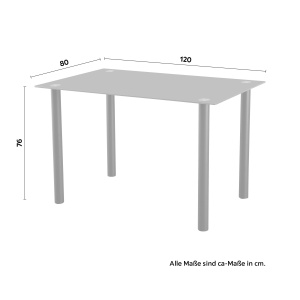 Masa Simion, negru, 120x80x76 cm - Img 4