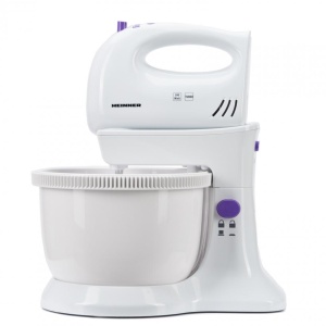 Mixer cu bol Heinner HMB-350UV, 300W, 5 viteze + turbo, Alb/Ultraviolet - Img 1