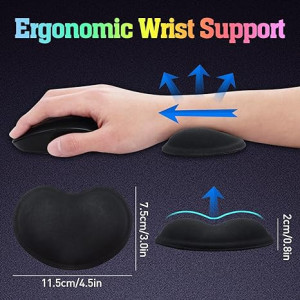 Mouse Pad ergonomic cu LED si suport de gel pentru încheietura mainii, negru, 80*30cm - Img 2