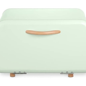 Navaris cutie paine metal/lemn, 35.2x23.5x23 cm, deschidere frontala, curatare manuala, verde deschis - Verificat A · Re-Bloom - Img 3