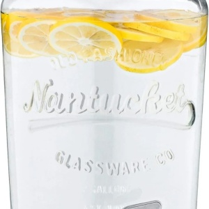 Navaris dozator bauturi sticla sodocalcica cu robinet inox si capac clips, 8L, Ø19x36cm, 2.8kg, transparent/argintiu - Verificat A · Re-Bloom - Img 2