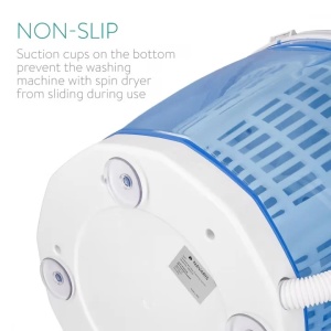 Navaris mini masina de spalat cu uscator centrifug, manuala, 2kg, camping, Alb/Albastru - Verificat A · Re-Bloom - Img 3