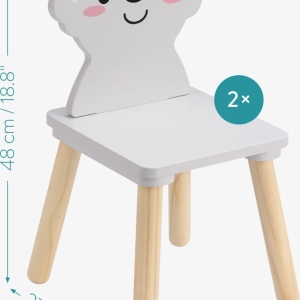 Navaris set masa + 2 scaune copii, MDF/lemn pin, masa 50x50x38cm + scaune 27x27x48cm, 15kg, capacitate 50kg, varsta 3+ ani - Verificat A · Re-Bloom - Img 3