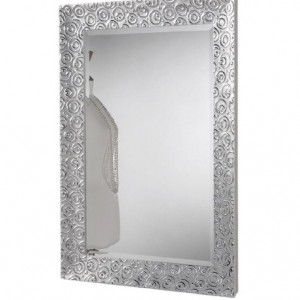 Oglindă Accent, cadru lemn alb/ argintiu, 94,5 x 69 cm - Img 1