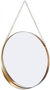 Oglinda decorativa Hosoncovy, metal/sticla, auriu, 45,5 x 30,5 cm
