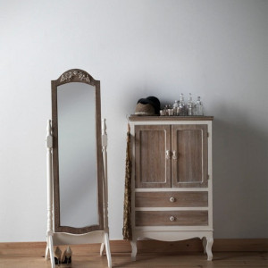 Oglinda Joutel, lemn, alb/maro, 160 x 51 x 50 cm - Img 2