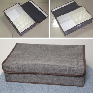 Organizator pentru lenjerie/sosete Aeesrru, textil, gri/bej, 44 x 29 x 12,5 cm