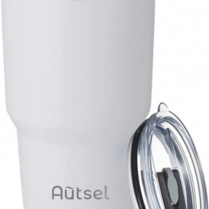 Pahar termic cu capac Autsel, otel inoxidabil, alb/argintiu, 900 ml - Img 1
