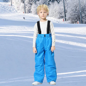 Pantaloni de schi pentru copii Balipig, poliester/poliacid/bumbac, albastru, 145 cm - Img 4