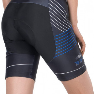 Pantaloni scurti de ciclism pentru dama Cycord, nailon/lycra, negru/albastru, marimea M - Img 1