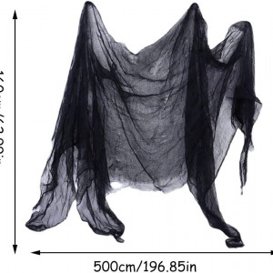 Panza infricosatoare pentru Halloween Taozoey, negru, bumbac, 160 x 500 cm - Img 6