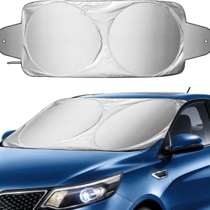Parasolar auto Infreecs, aluminiu, argintiu/negru, 70 x 150 cm