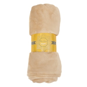 Patura Ella Home, calduroasa si moale, Poliester, Crem, 170x130cm