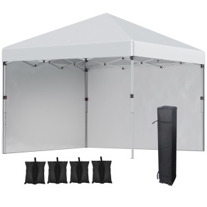 Pavilion de gradina Re-Bloom, otel/Oxford, 297x297x288 cm, pereti 297x197 cm, gri deschis - Verificat A · Re-Bloom