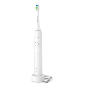 Periuta de dinti electrica Philips Sonicare HX7108/01, 62.000 miscari/minut, autonomie 21 zile, 1 mod periere, 2 intensitati, senzor presiune integrat, functia BrushSync, inclus capat de periere Otimal White, alb, Resigilat, Grad A - Img 3