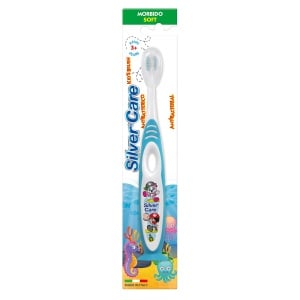 Periuta dinti Silver Care Kids cap Argint/ventuza Copii +3 ani perii Soft - Img 1